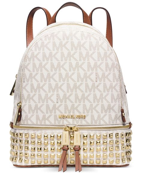 michael michael kors rhea zip medium backpack natural cream|michael kors rhea backpack small.